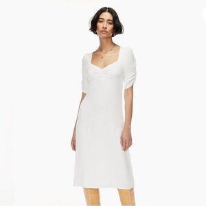 Wilfred Baudelaire White Sweetheart Puff Sleeve Midi Dress spring white